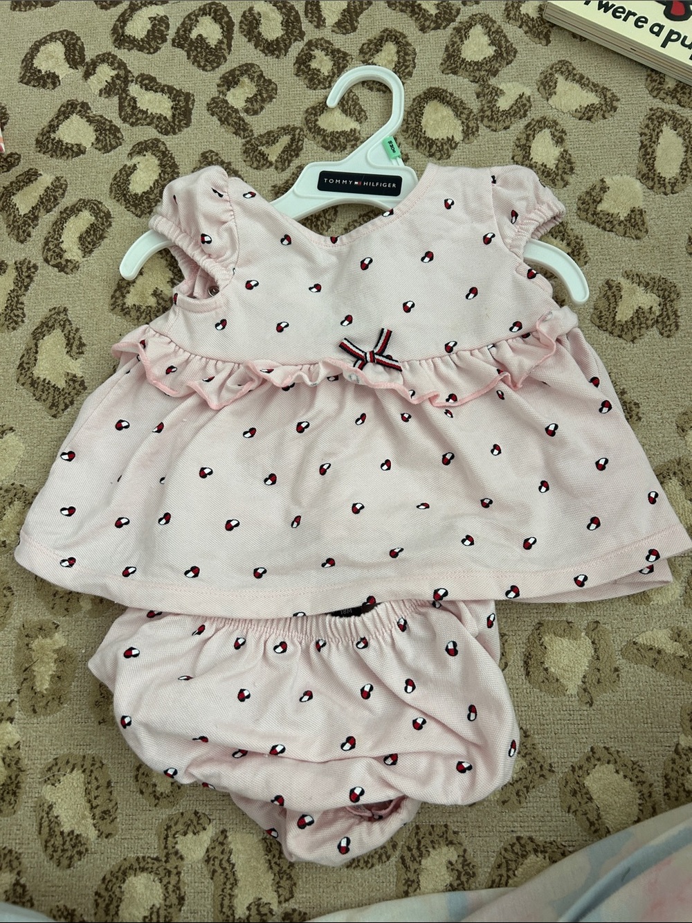Tommy Hilfiger Pink Ruffle Top & Bloomers Set